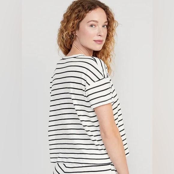 Old Navy Sunday Sleep Cropped Lounge Slub-Knit T-Shirt Size Medium - Picture 6 of 6